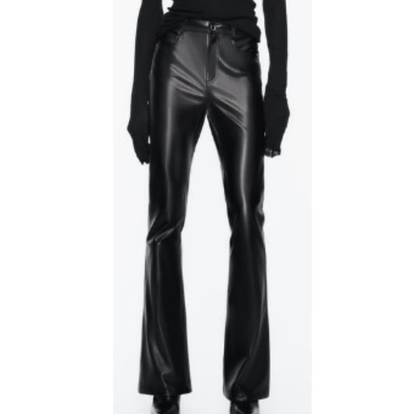 Zara Pants - ZARA FAUX LEATHER FLARED PANTS, SIZE US 2, NWT